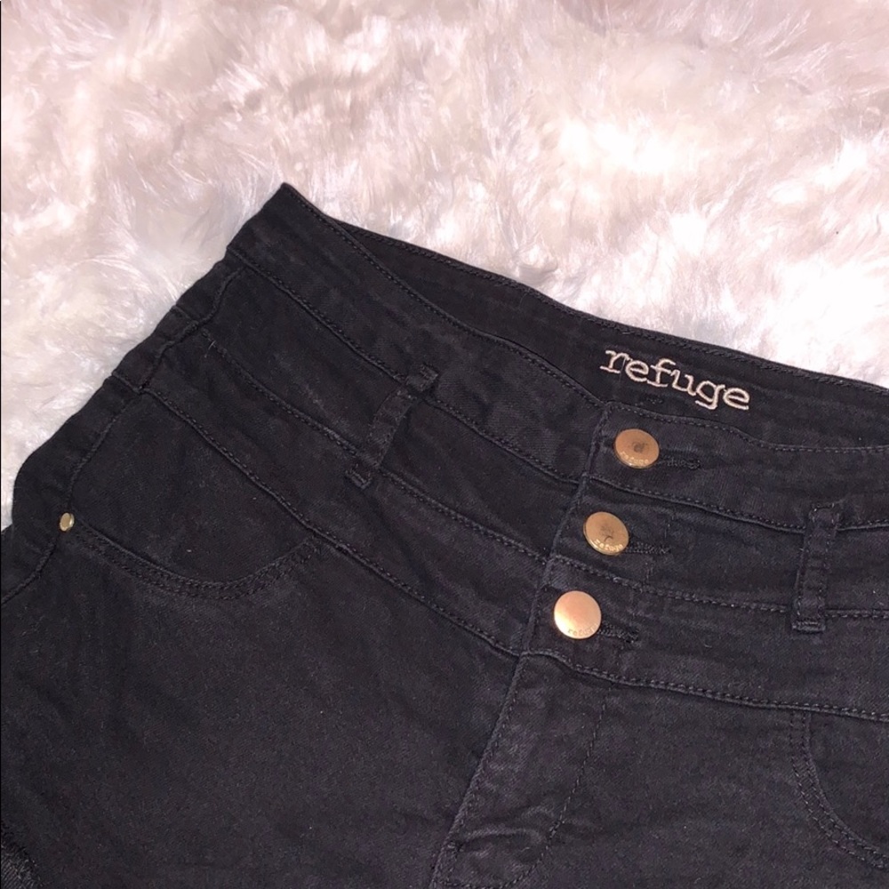 Refuge Black High Waisted Shorts